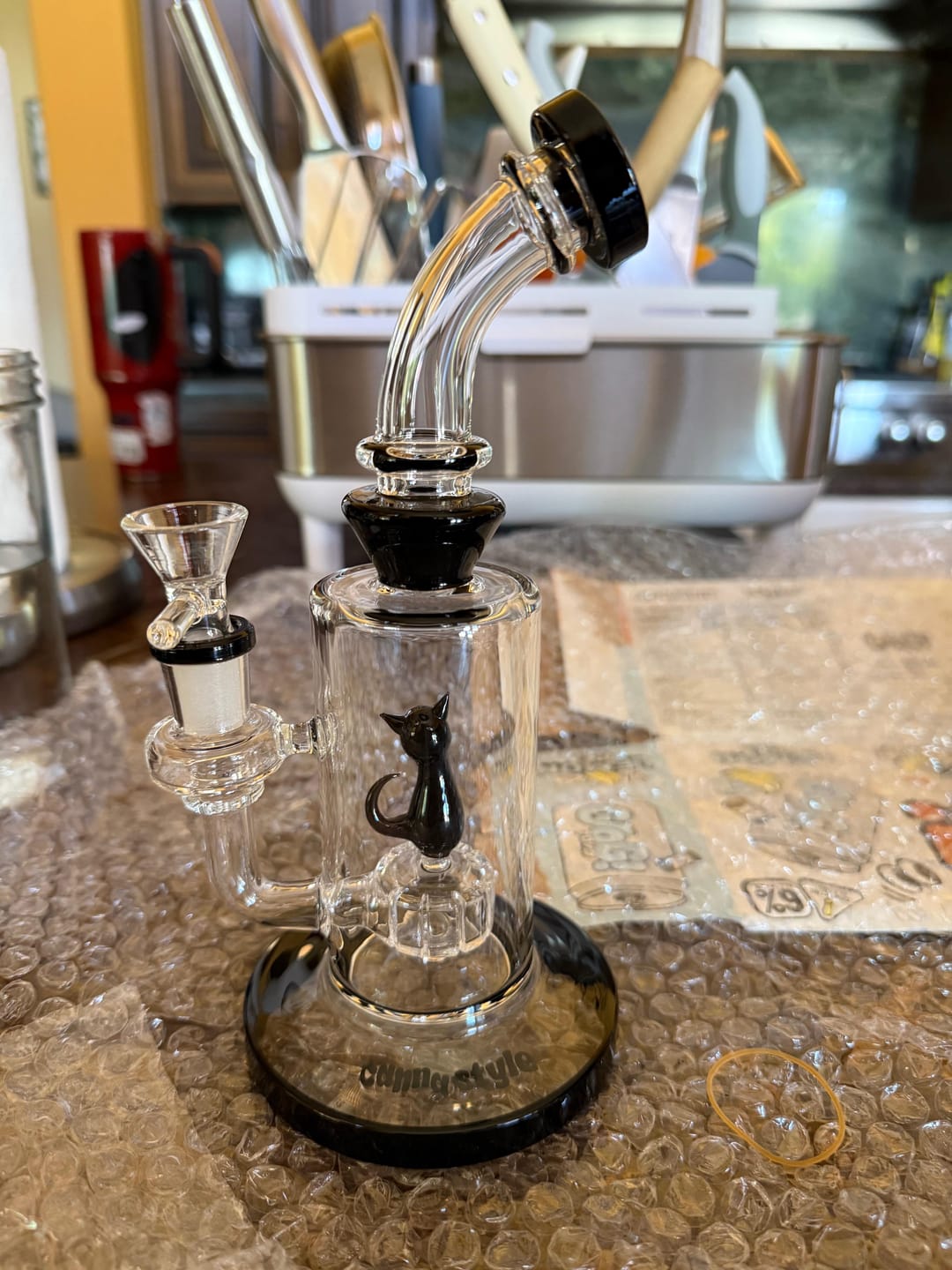 Customer photo review of BLACK CAT FIGURINE BONG