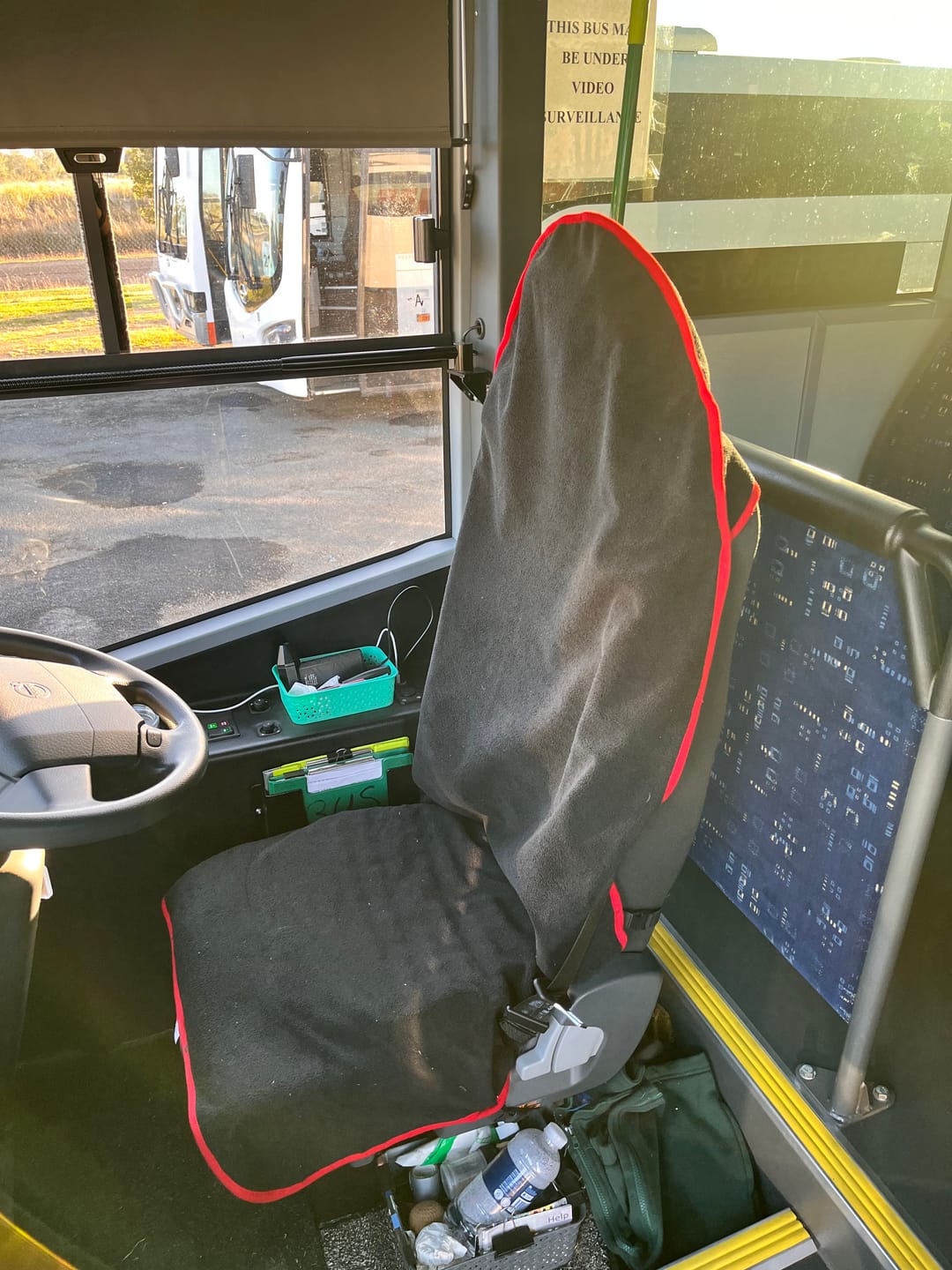 Customer photo review of Waterproof Car Seat Towel – Black Racing Red |  Towel Society