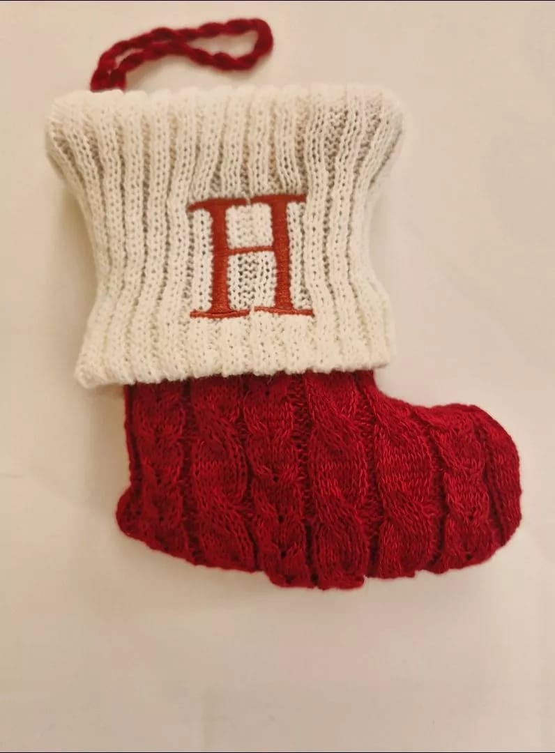 Customer photo review of Decoração de Natal Meia com Letra do Alfabeto
