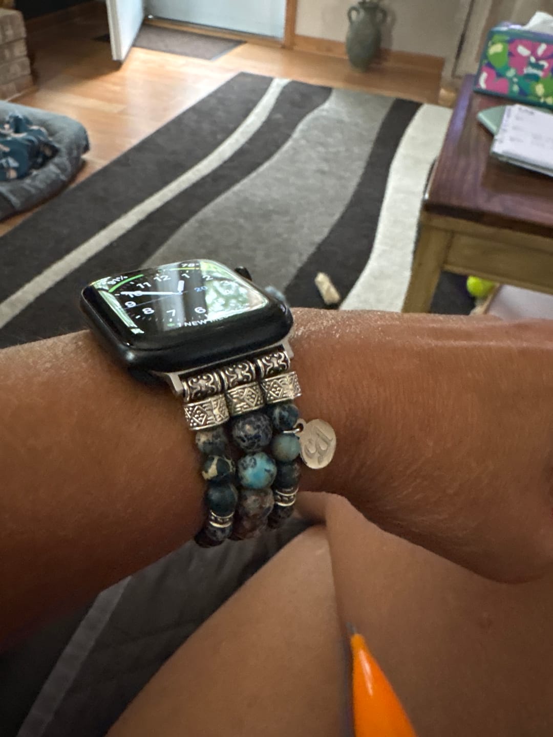 Customer photo review of Imperial Jasper Stretch Apple Watch Strap