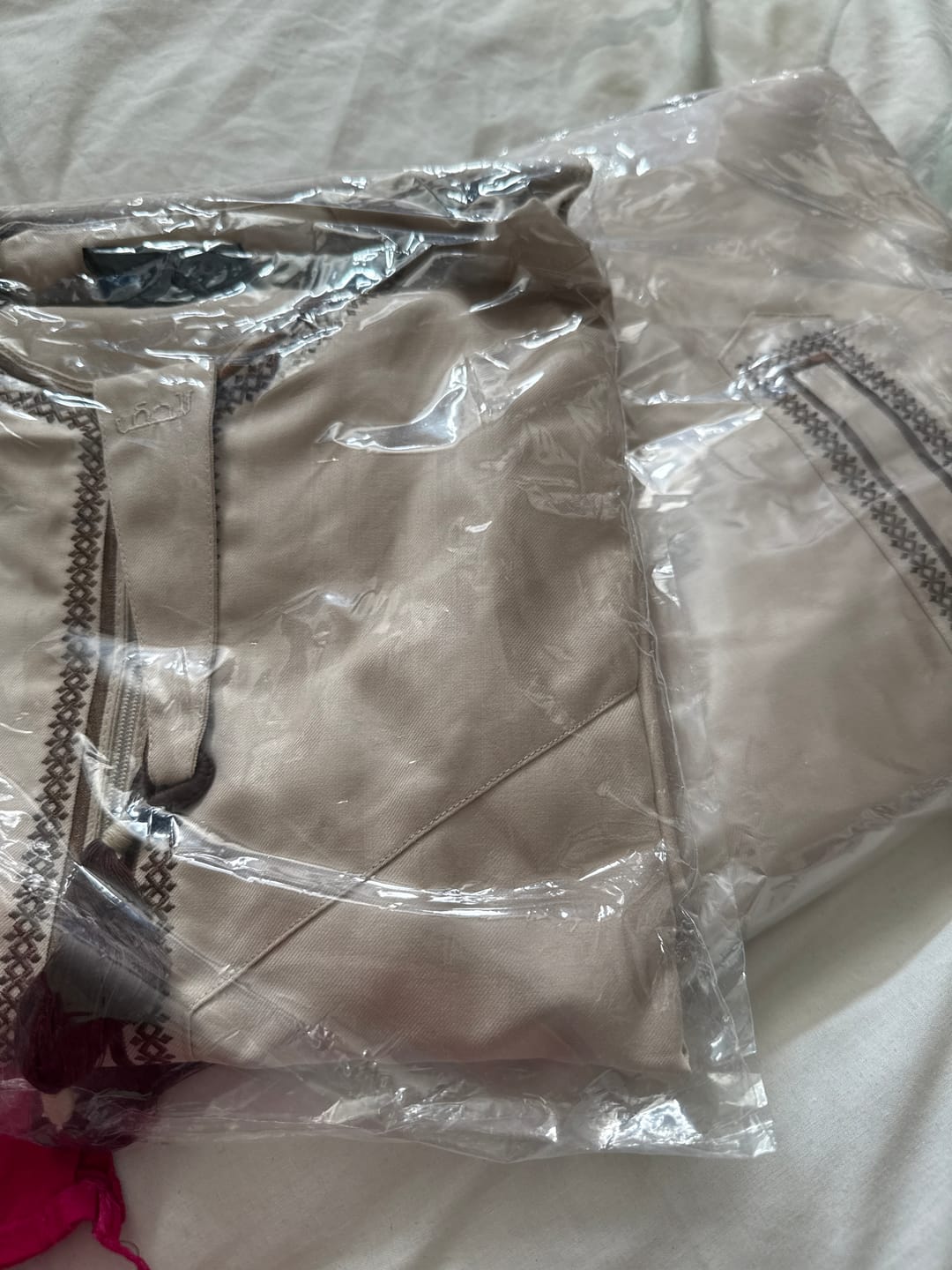 Customer photo review of Luxury Beige & Brown Omani Thobe