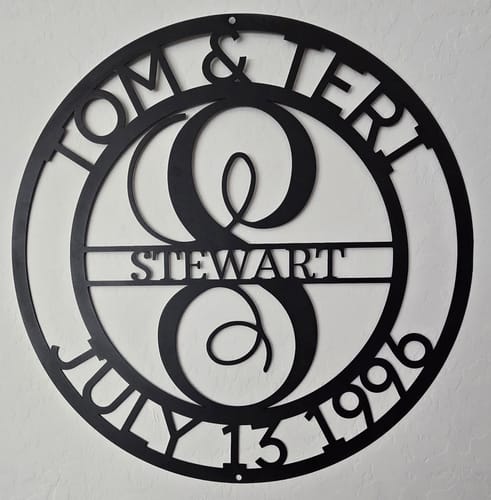 Customer photo review of Elaborate Name - Steel Sign