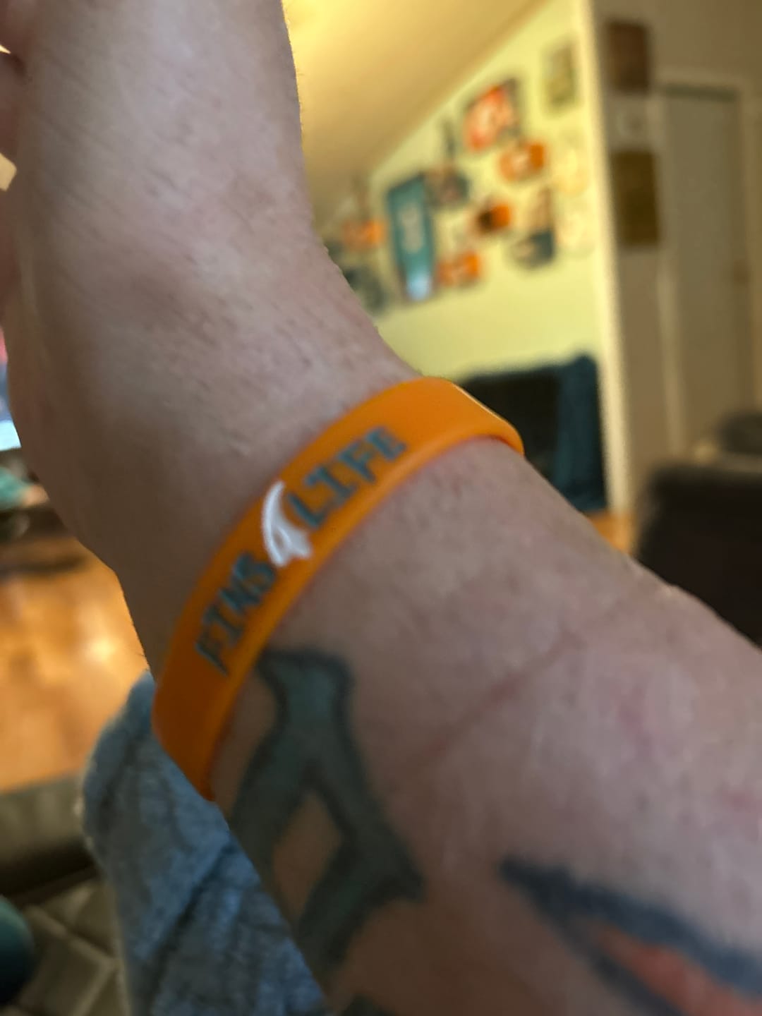 Customer photo review of Fins4life Debossed Silicone Bracelet