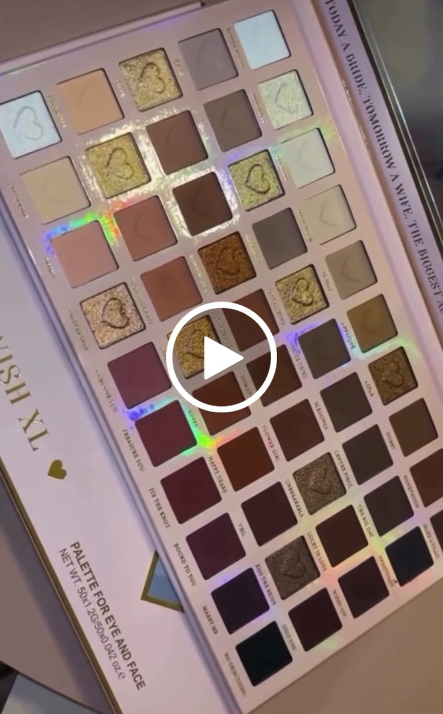 Recenzja wideo klienta dotycząca palety Wedding Wish XL