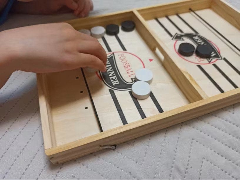 Customer photo review of Schleuder Schach Brettspiel aus Holz | Familienspiel Geschicklichkeit bildschirmfrei Holzspielzeug