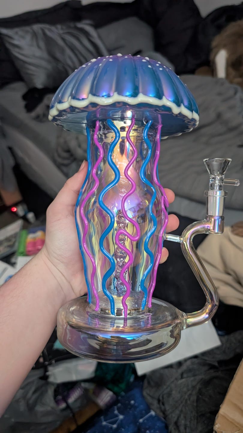Customer photo review of IRIDESCENT JELLYFISH BONG