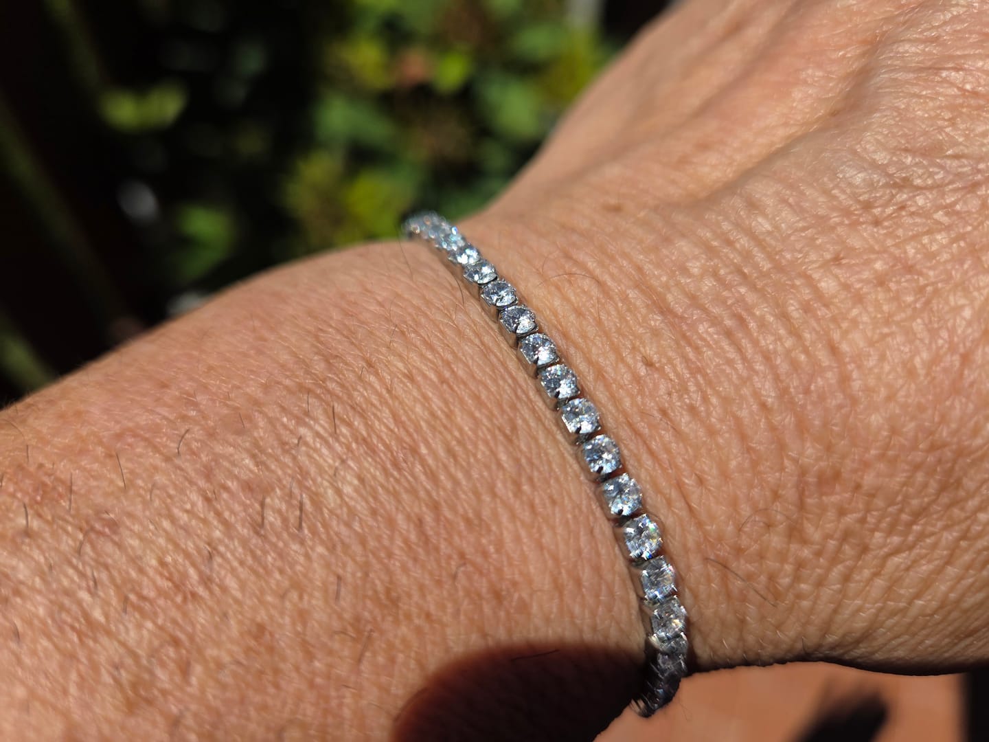 Customer photo review of BRACCIALE ACCIAIO TENNIS E ZIRCONI BIANCHI MM 3,00