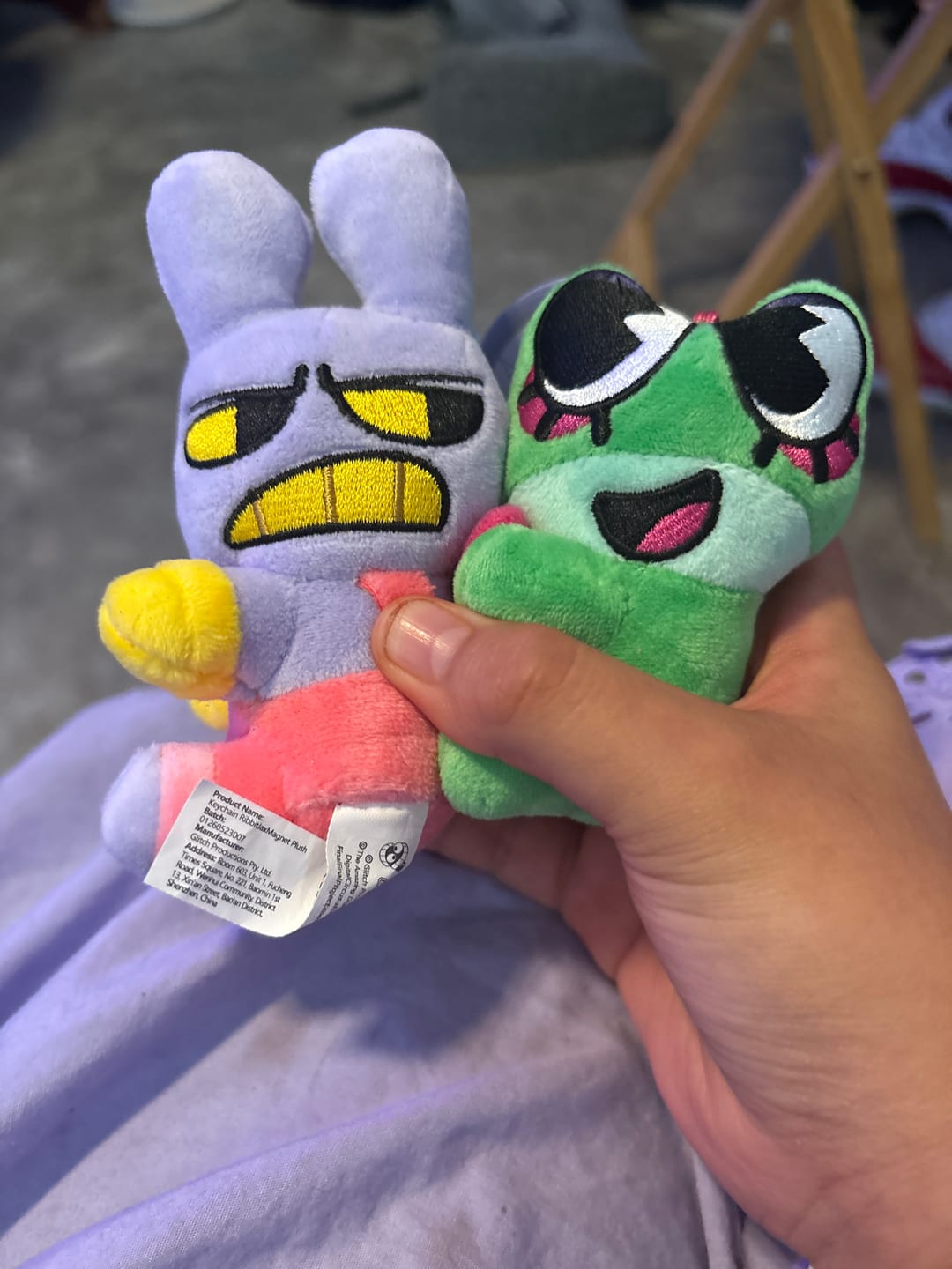Customer photo review of Jax & Ribbit Magnetic Plush Keychains