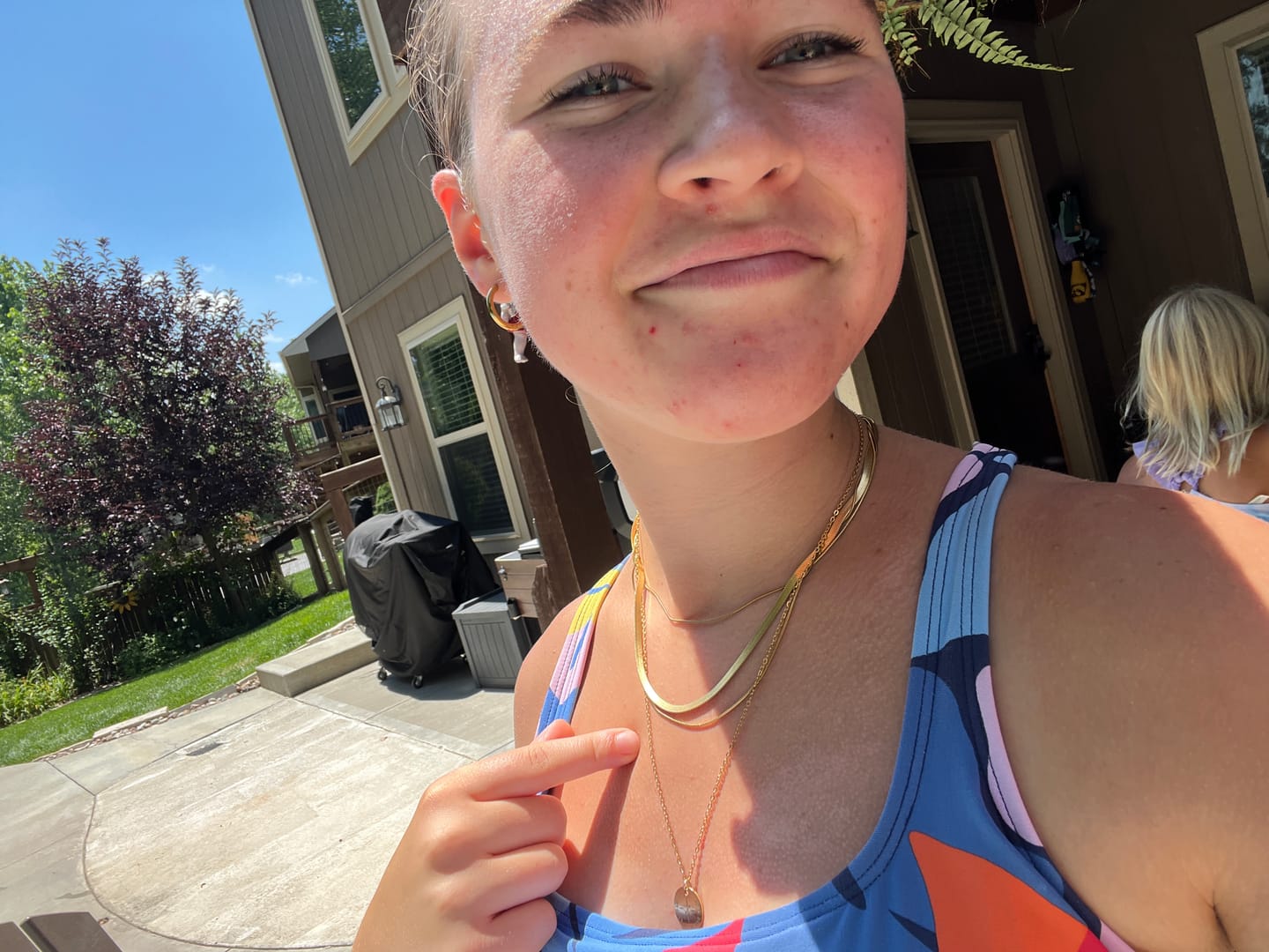 Customer photo review of Gold Multi-Layered Chain  Necklace
