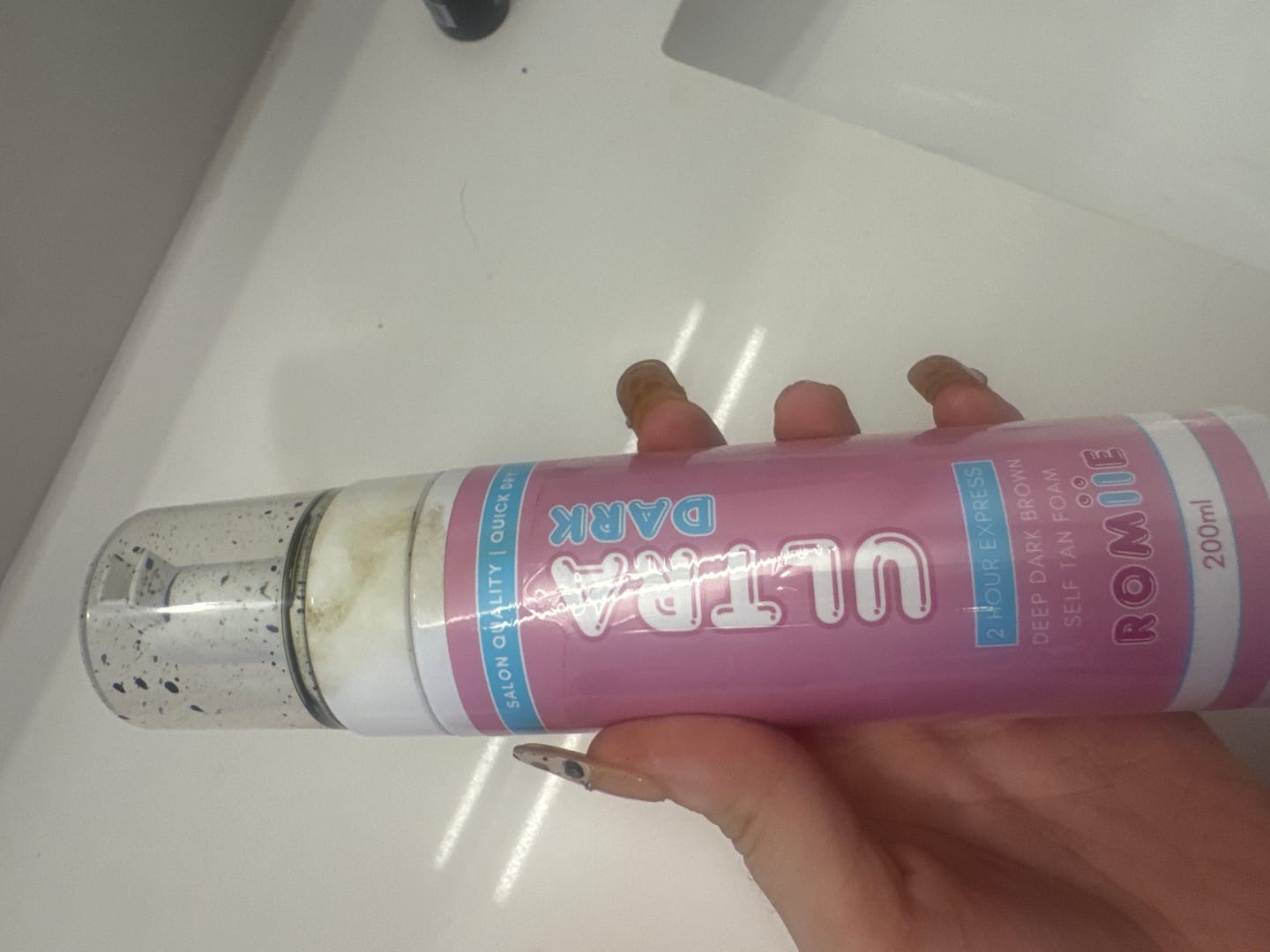 Customer photo review of Ultra Dark Tanning Foam