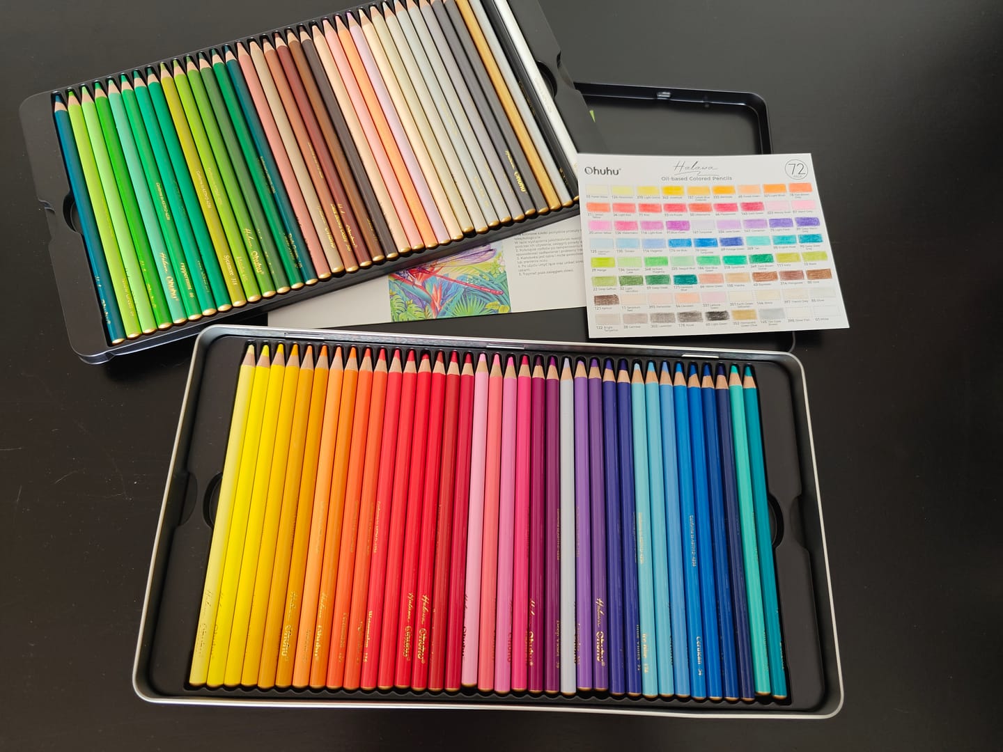 Customer photo review of Ohuhu Halawa Series 72 Colors Oil-based Colored Pencils