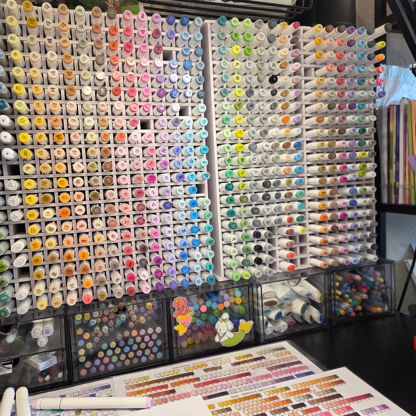 Customer photo review of Ohuhu Oahu 200 Colors Dual Tips Alcohol Art Markers, Fine & Chisel