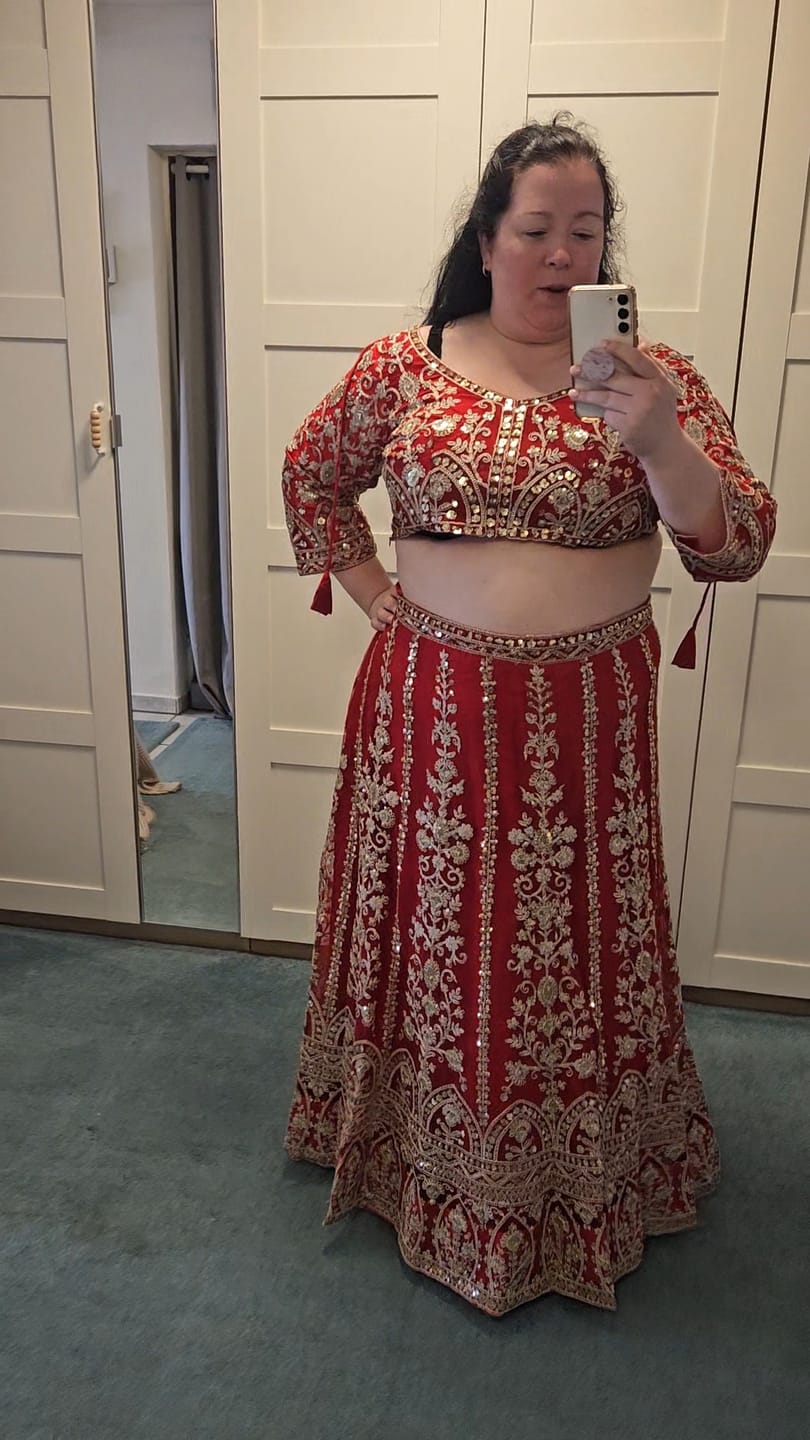 Customer photo review of DESIGNER PLUS SIZE LENGA CHOLI 5126