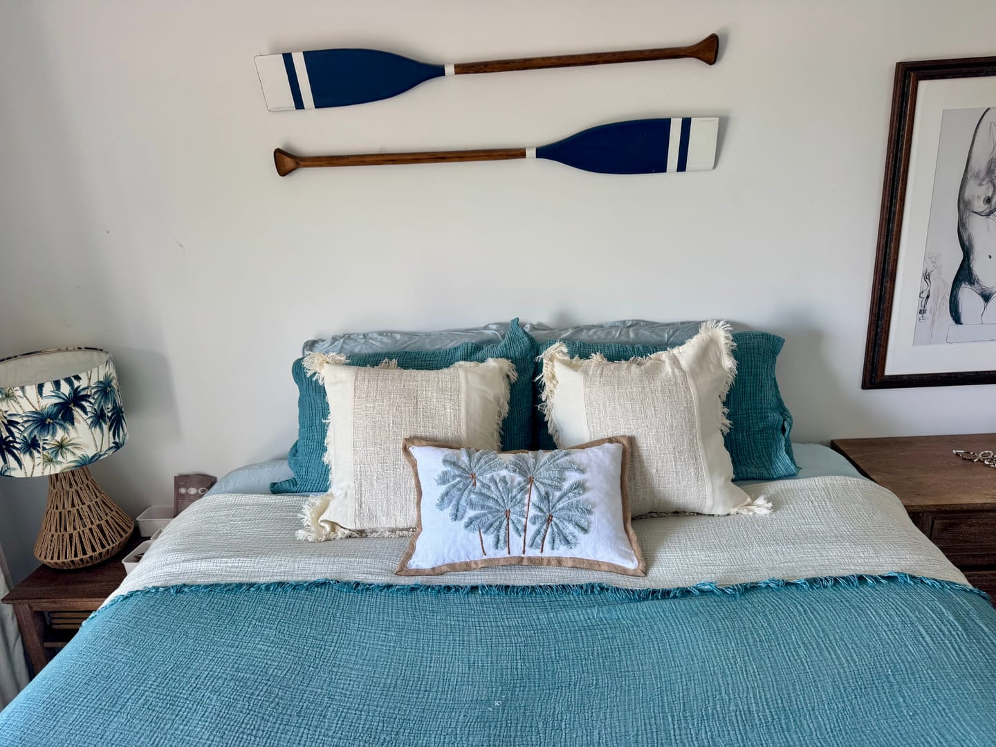 Customer photo review of Blue Haze Palms Lumbar Cushion Cover | 30x50cm