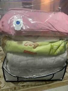 Customer photo review of Gule Home 2’li Vakumlu Hurç Seti Large + XXLarge Bez Çantalı Saklama Hurcu
