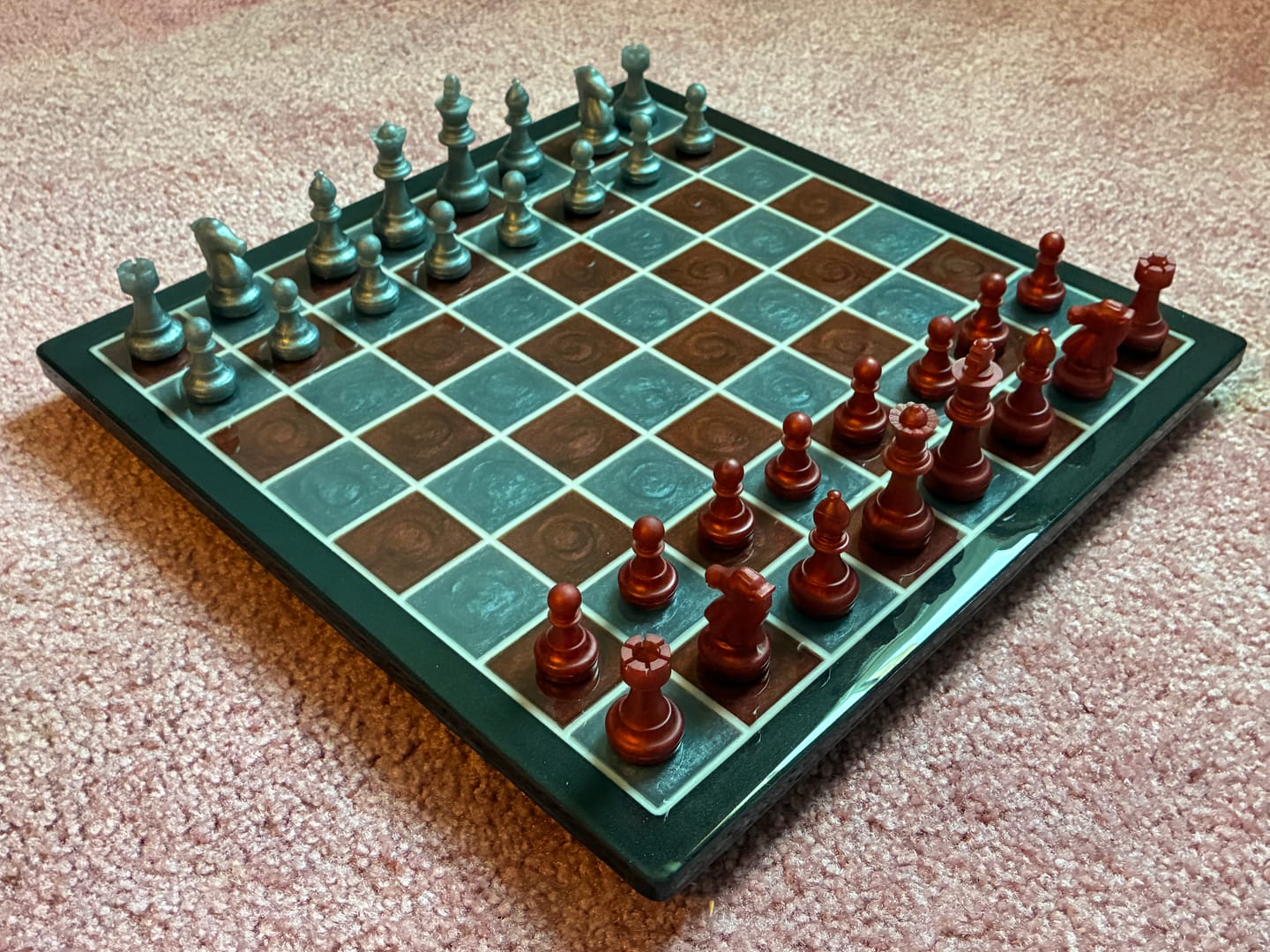Customer photo review of 14.5x14.5x0.5" Medium Chess Board Silicone Mold With 1.5" Squares