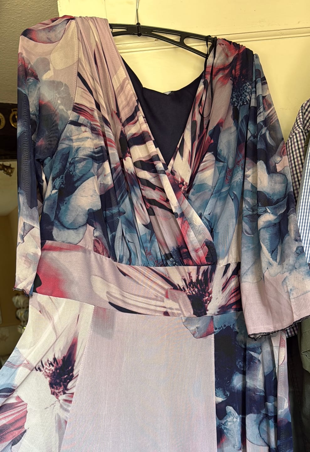 Customer photo review of Verity Indigo Rose Print Maxi Gown