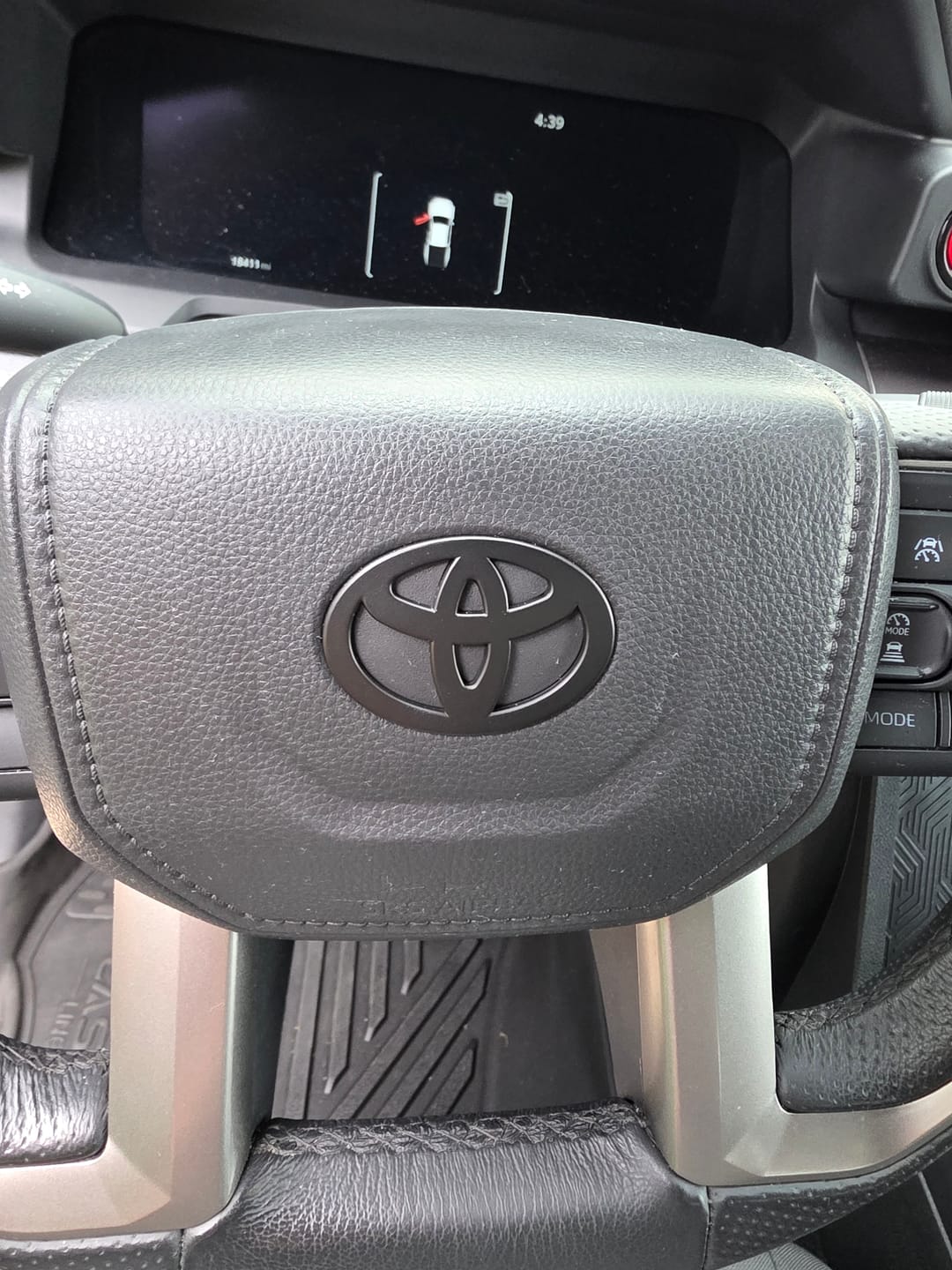 Customer photo review of NEW Black Matte Steering Wheel Emblem Fits NEW Models 2024-2026 Tacoma, 4Runner & Camry