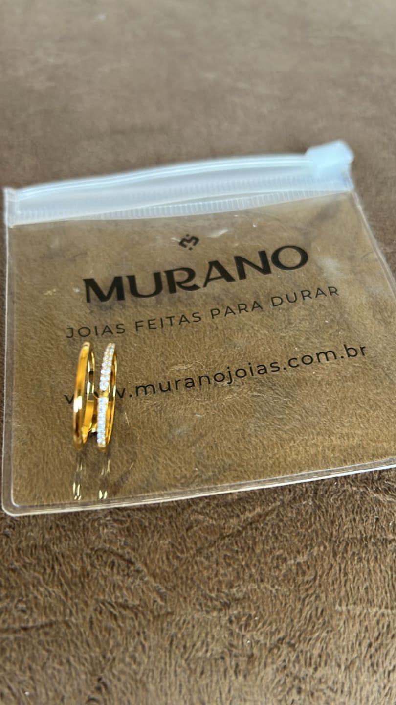 Customer photo review of Anel Vienne Duplo Banhado em Ouro 18k