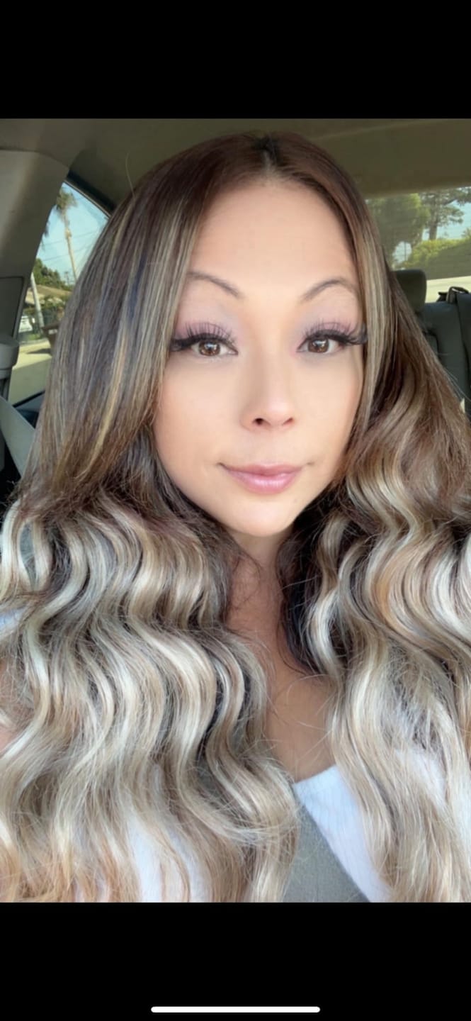 Customer photo review of 3x5 Inches Human Hair Toppers Mono Base Balayage Brown #4/27/4