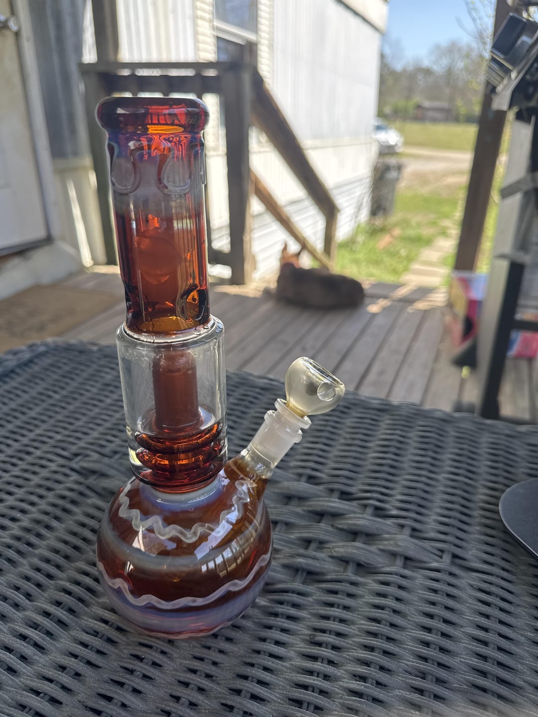 Customer photo review of AMBER SWIRL BONG