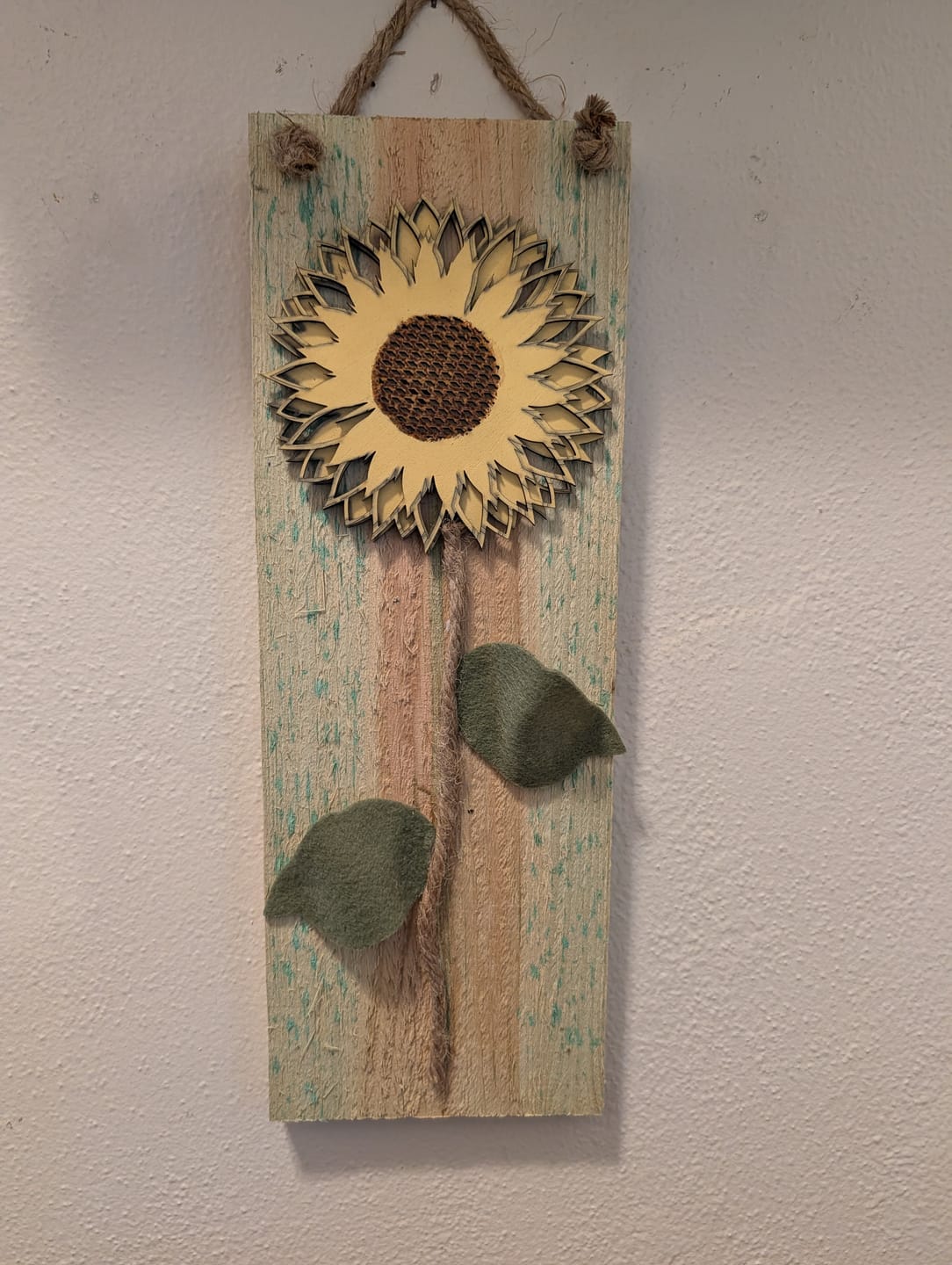 Customer photo review of Sunflower Welcome Sign laser cut svg file