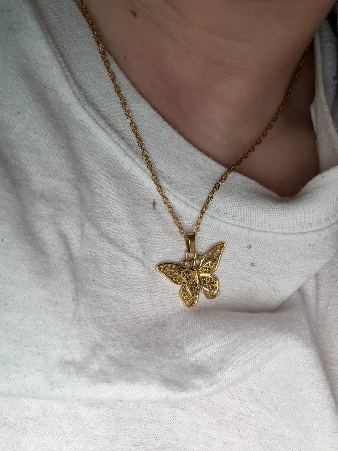 Customer photo review of Butterfly Pendant Necklace
