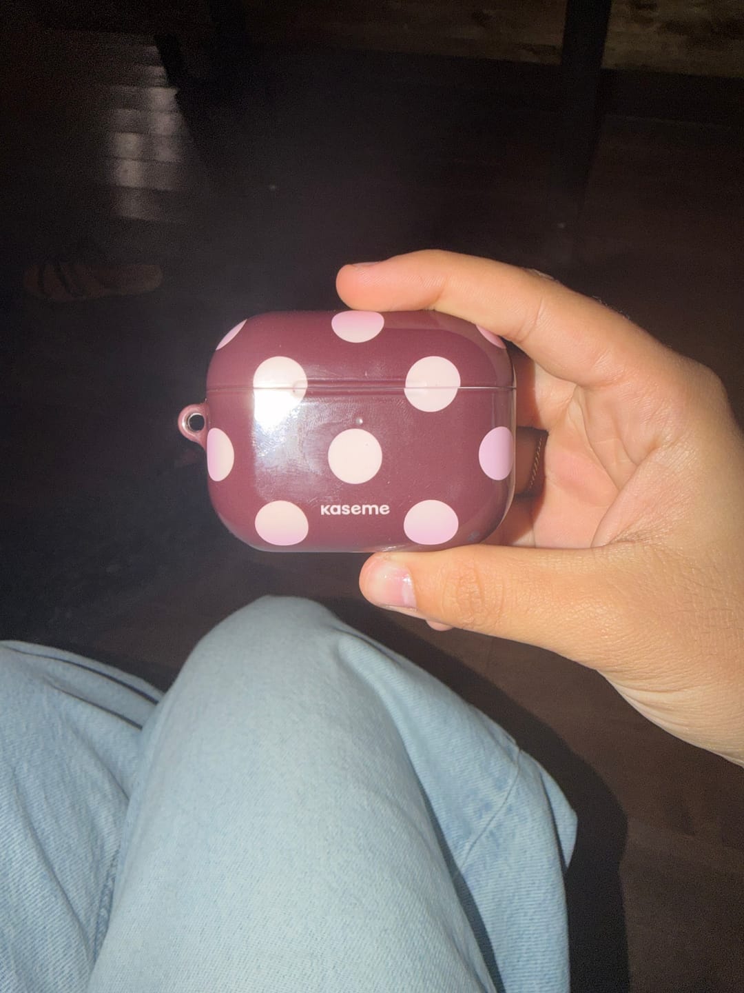 Customer photo review of Couture Burgundy AirPods Case