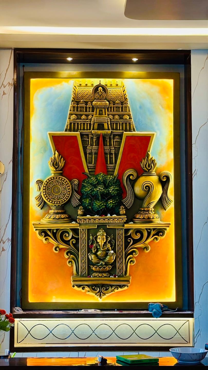Customer photo review of Balaji Temple with Lord Ganesha Wall Mural 6x4 ft – Spiritual Decor
