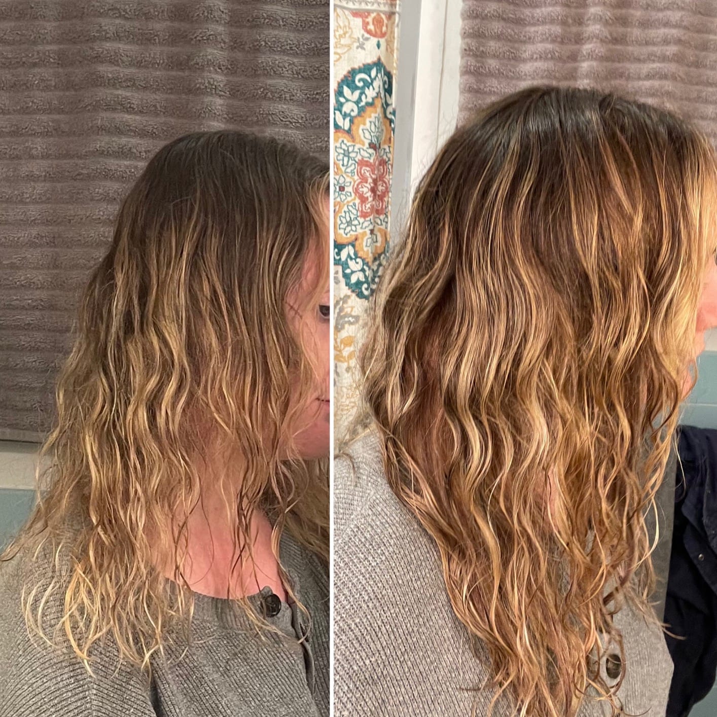 Customer photo review of 6x7 Inches Virgin Human Hair Toppers Mono Base Balayage Brown #4/4/27