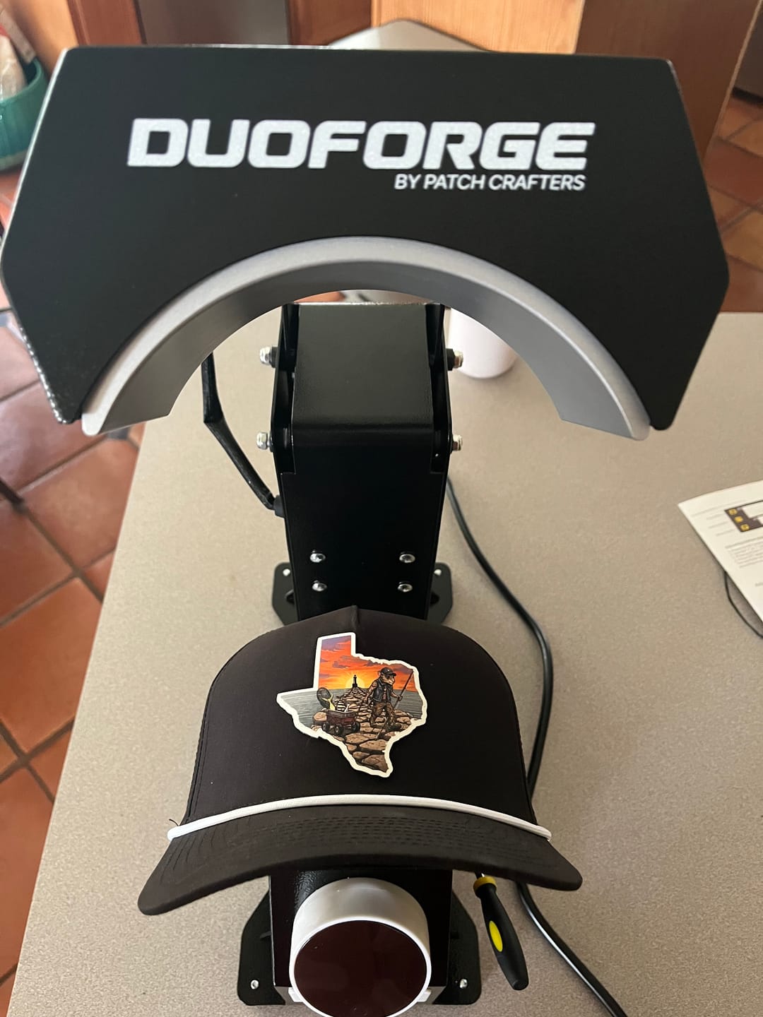Customer photo review of DuoForge Automatic Dual-Heat platen Cap Heat Press