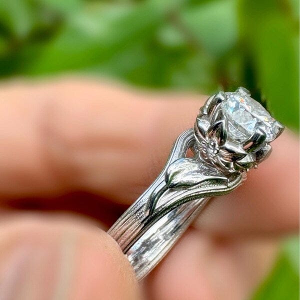 Customer photo review of Unique Diamond Flower Engagement Ring 14k Gold 1 Carat Lab Grown Diamond Petal Engagement Ring