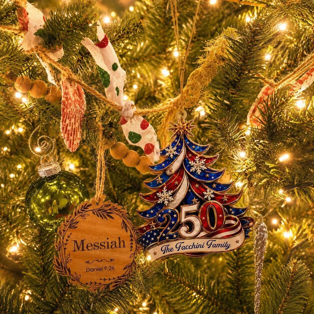 Customer photo review of Patriotic Family - Personalized Acrylic Ornament