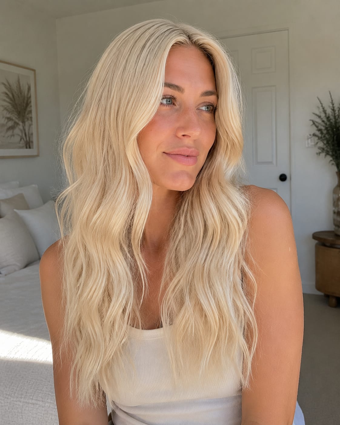 Customer photo review of 3x5 Inches Virgin Human Hair Toppers Mono Base Pink Blonde Highlights #P18/613