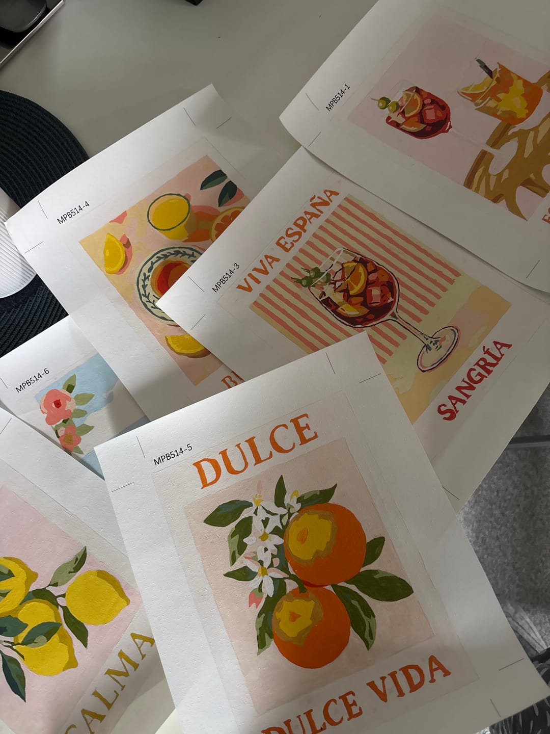 Customer photo review of 6 Mini-Gemälde | Spanisches Dulce Vida Set