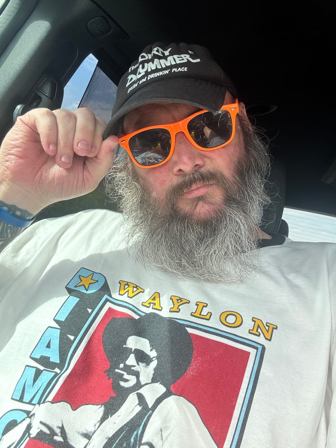 Customer photo review of Waylon Jennings Diamonds Unisex Ringer Tee
