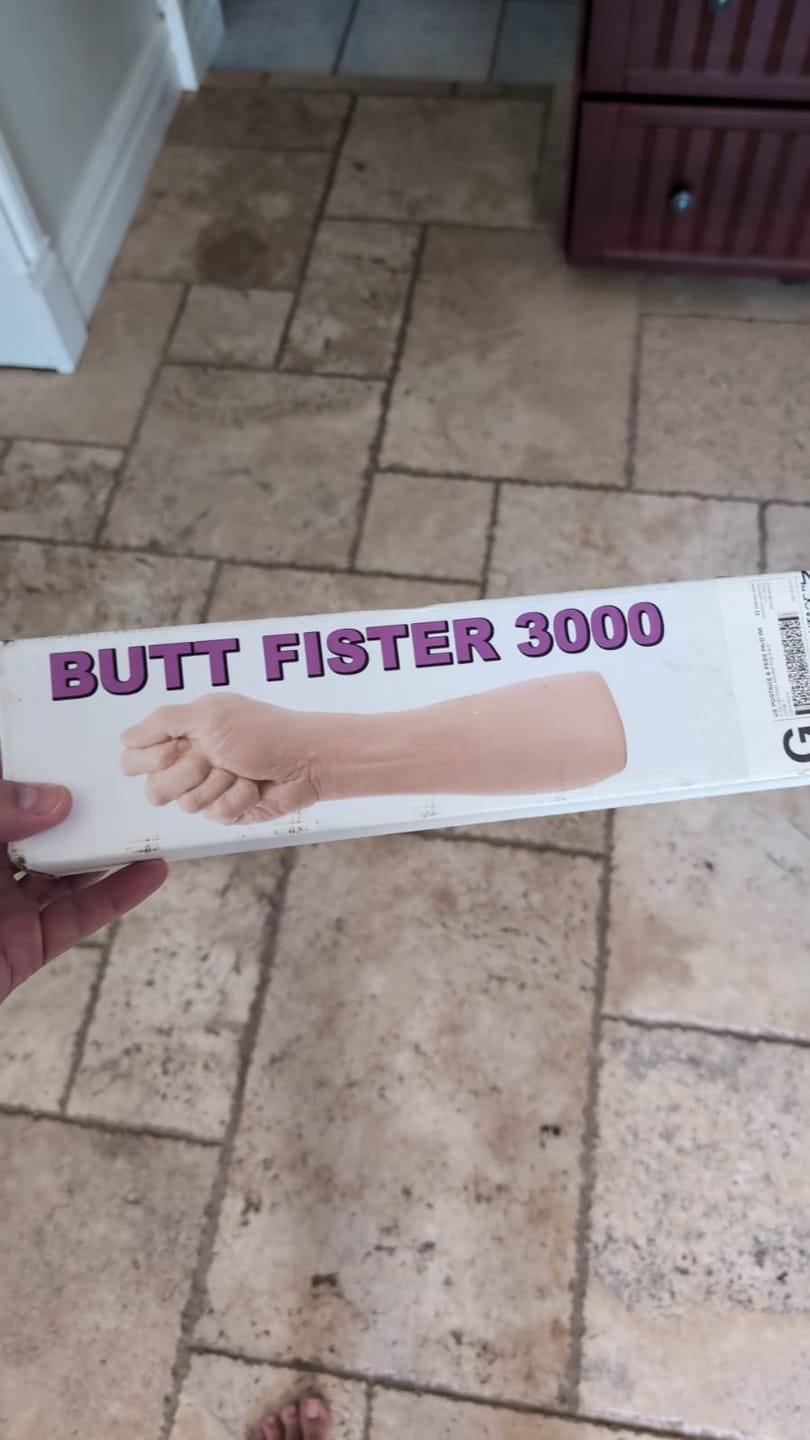 Customer photo review of Butt Fister 3000 Prank Package Box