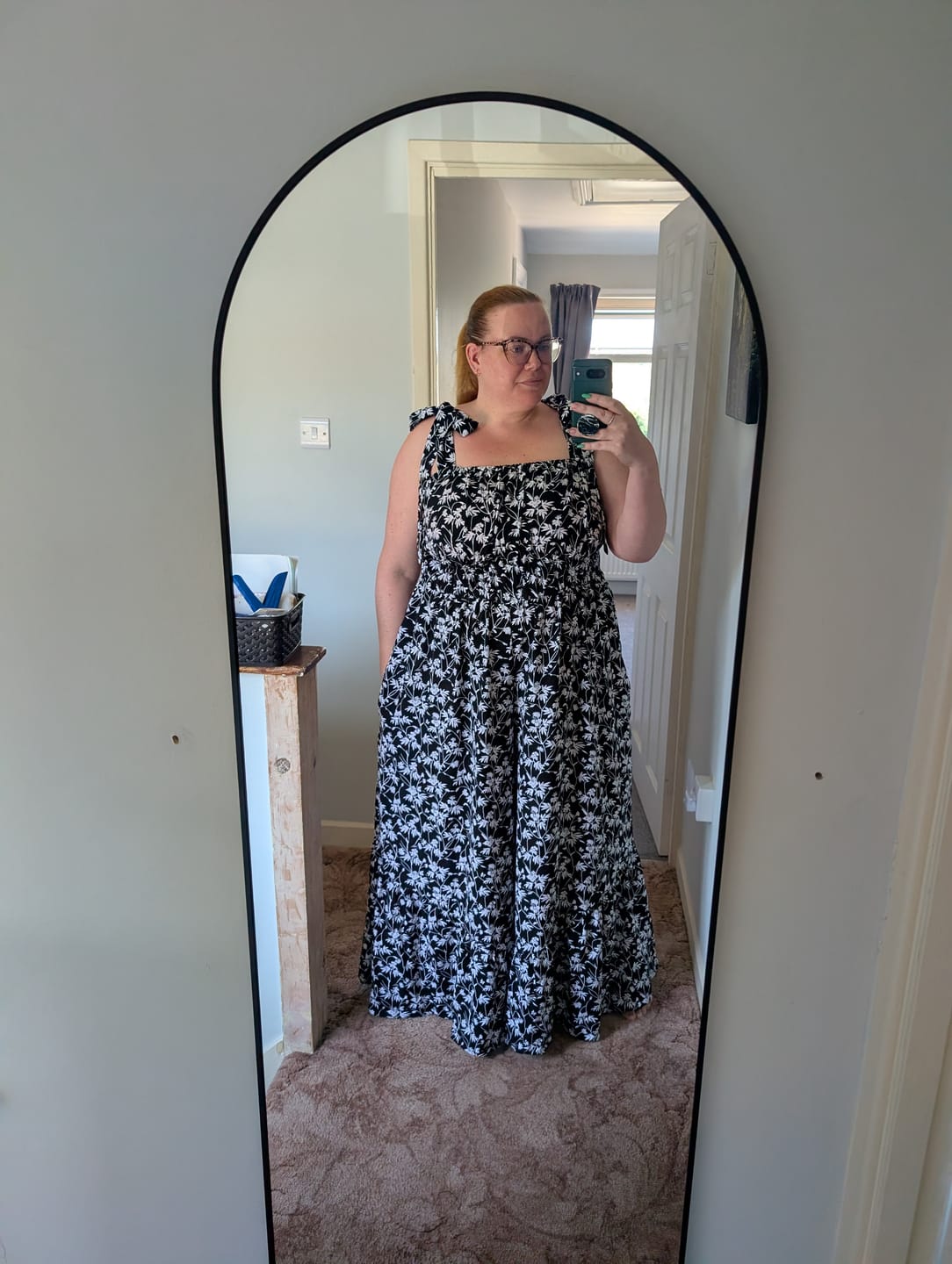 Customer photo review of Busy Flower Vines Viscose Challis Fabric