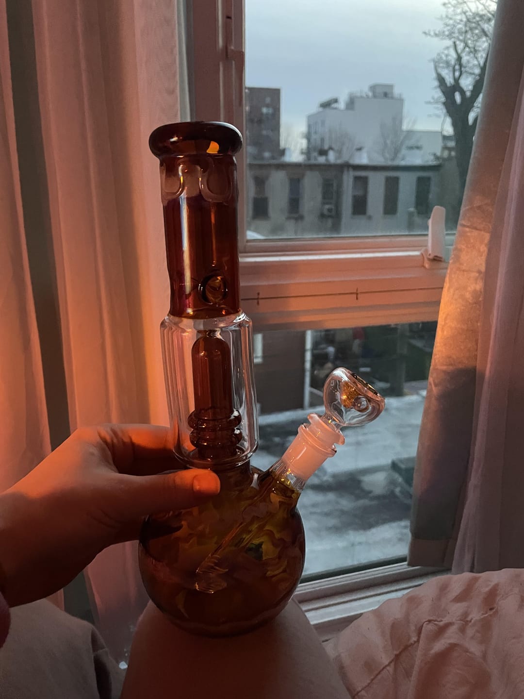 Customer photo review of AMBER SWIRL BONG