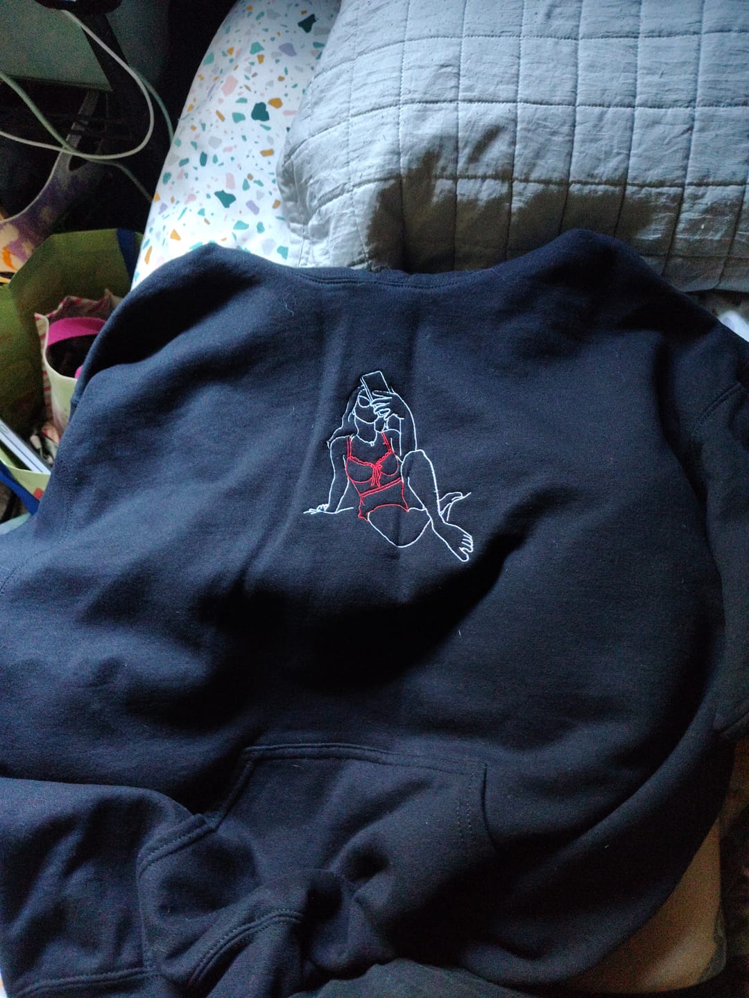 Customer photo review of Spicy Custom Embroidered Photo Hoodie