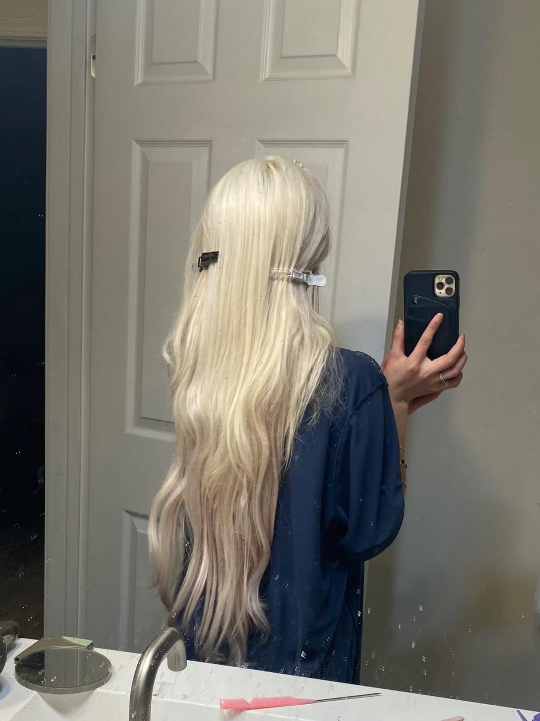 Customer photo review of [Pre Order] 6x6 Inches Virgin Human Hair Toppers Fishnet Base Platinum Blonde #60