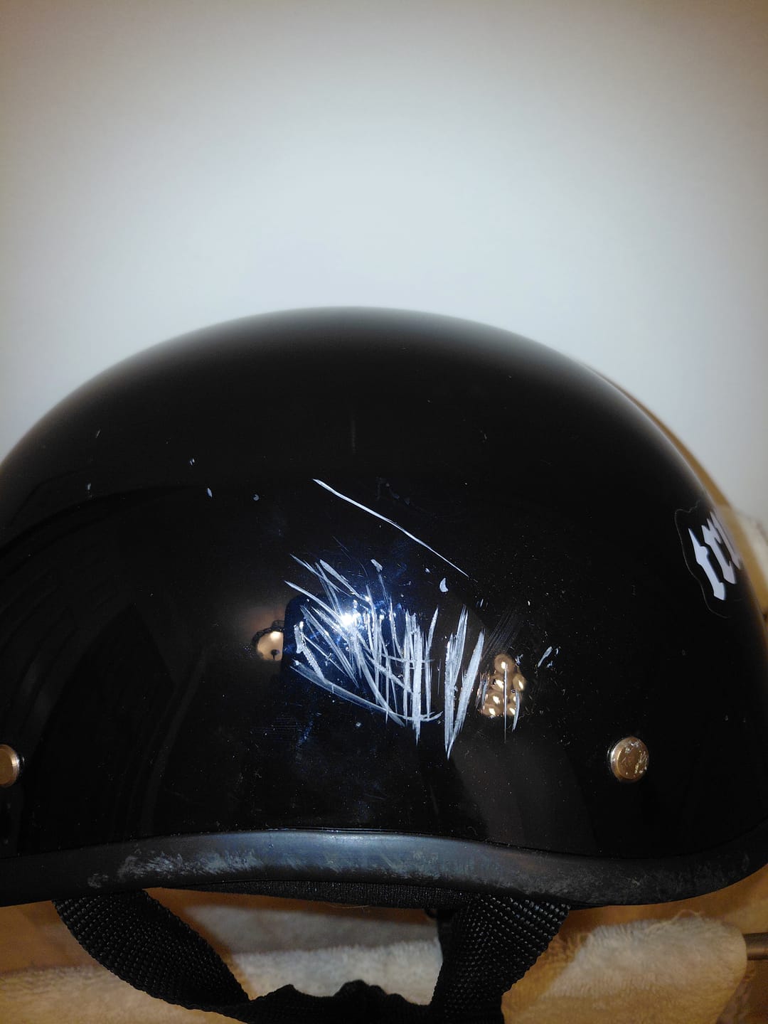 Customer photo review of Low Profile Reversible DOT Polo Helmet / Gloss Black