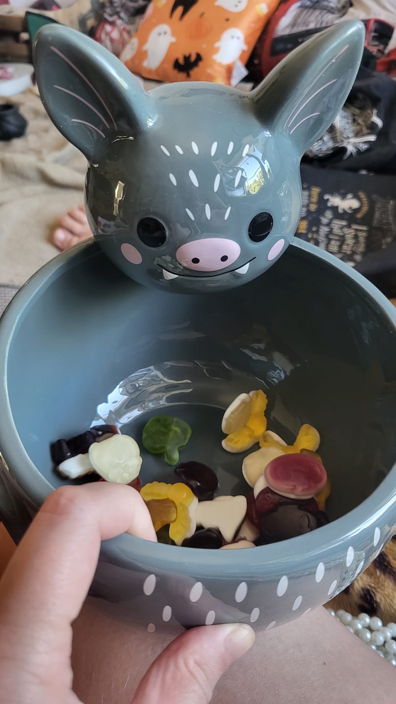 Customer photo review of Fledermaus Schale – Große Keramik-Servierschale für Snacks & Süßes