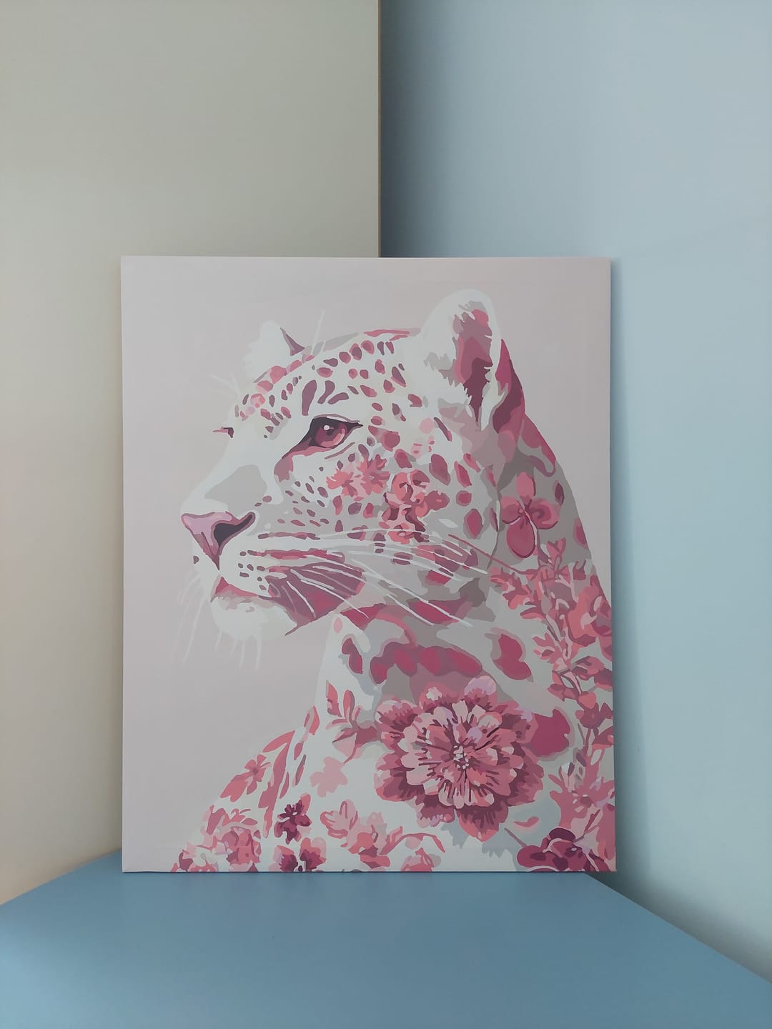 Customer photo review of Delft Pink Leopard | Paint by Number