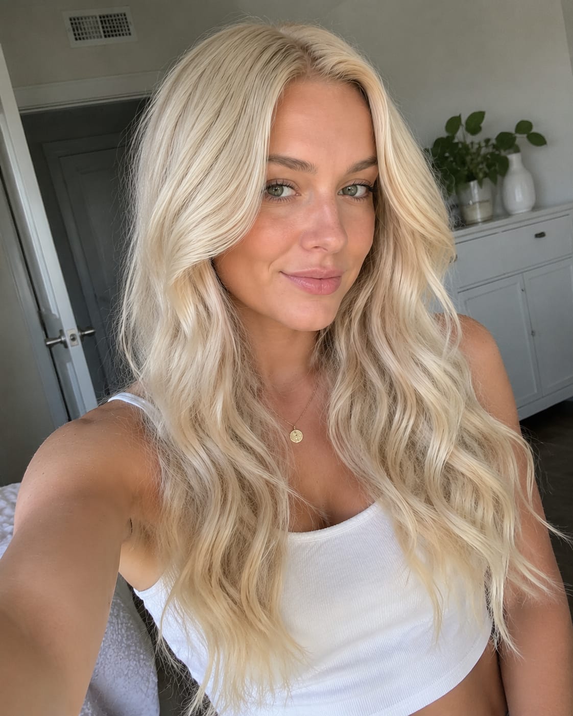 Customer photo review of 3x5 Inches Human Hair Toppers Mono Base Blonde Highlights #P18/613