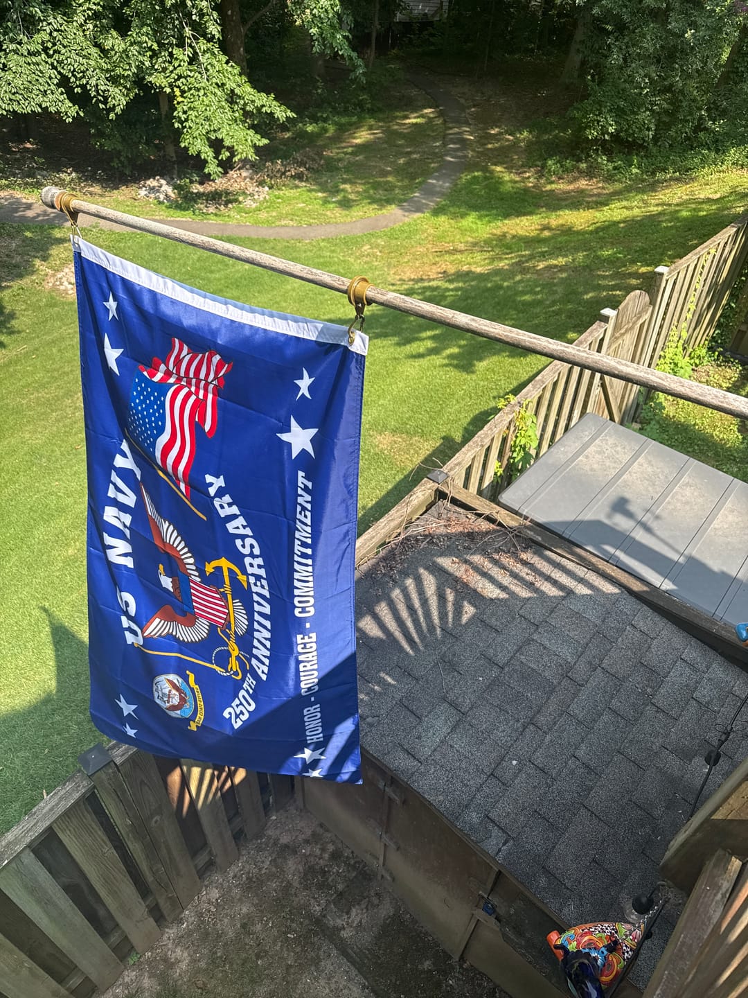 Customer photo review of US Navy Naval 250th Anniversary Flag