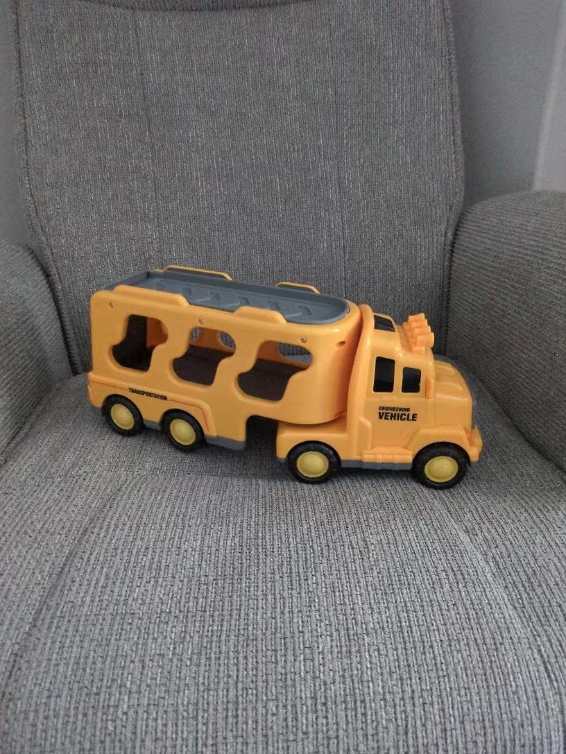 Customer photo review of Spielzeug LKW mit Licht und Sound | Transporter Set 4 Mini Autos Kinder