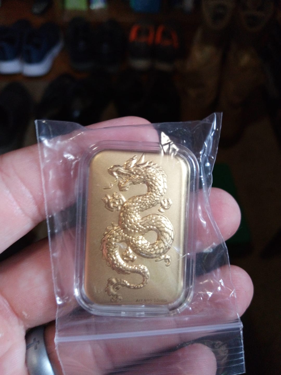 Customer photo review of 24K Yellow Gold Essential Dragon Piece