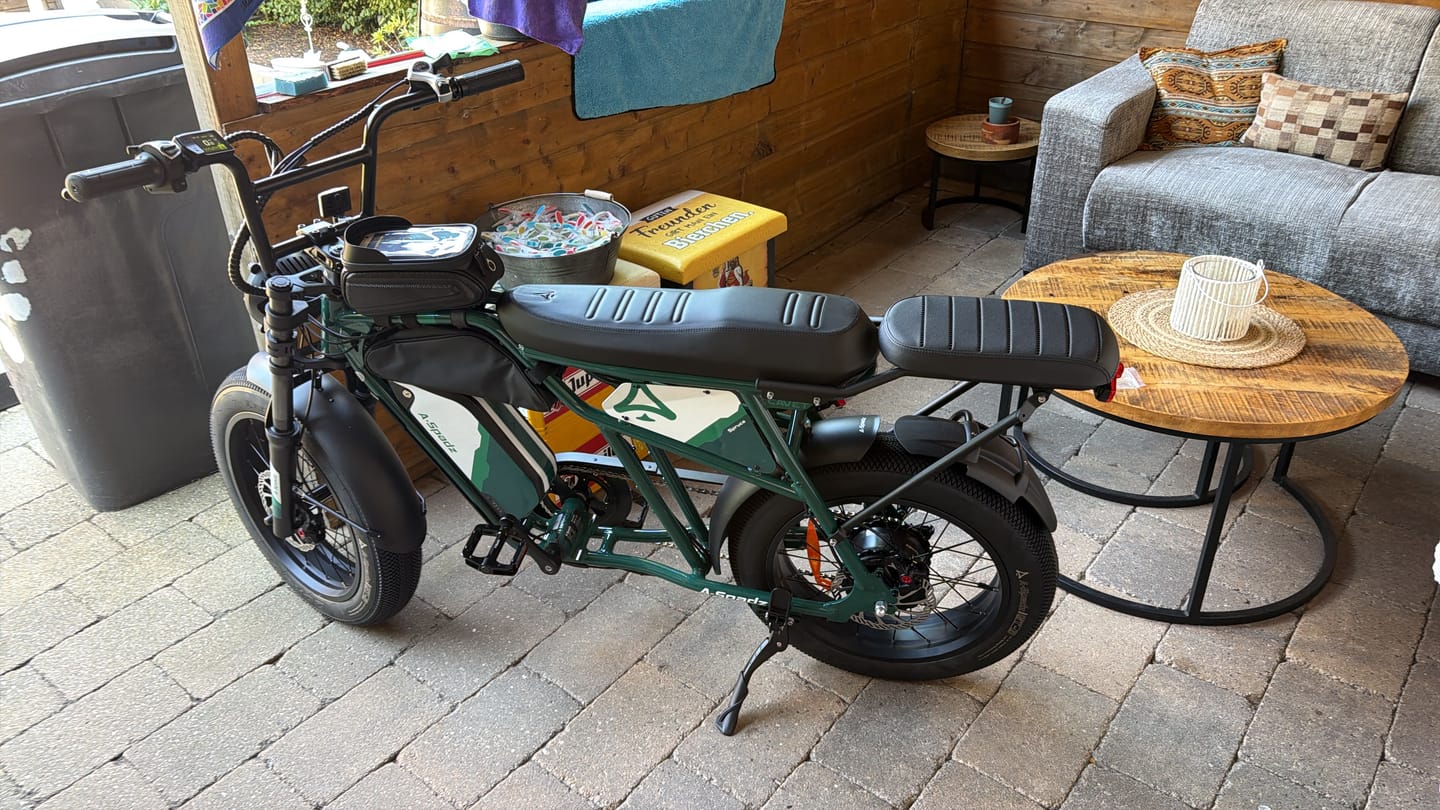 Customer photo review of A-Spadz CAVET Air Plus | Groen (incl. achterzitje & tasjes)