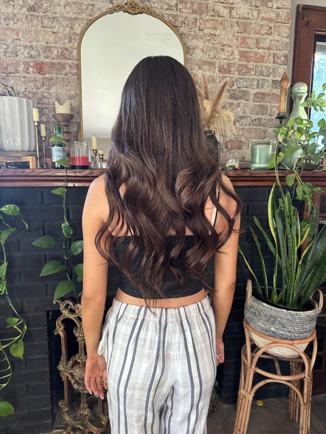 Customer photo review of Best Virgin Hair I Tip Hair Extensions 100% Real Human Hair Darkest Brown (#2)
